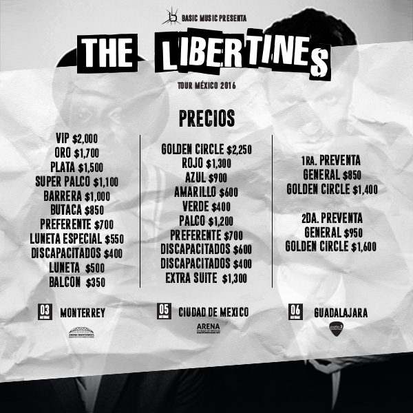 the libertines precios 2016