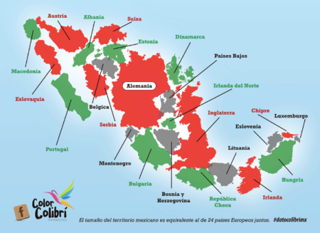 El territorio mexicano es más grande que varios países europeos (MAPAS)