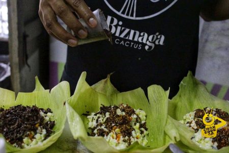 Hojalote, el suculento manjar de esquites con chapulines