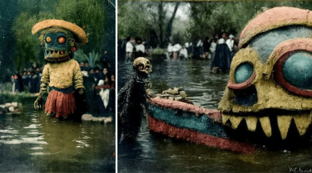 Increíbles fotografías reviven la leyenda del Ahuízotle en Xochimilco