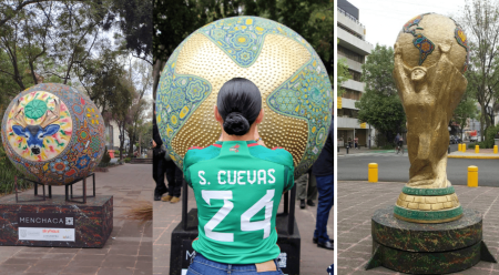 Visita la exhibición en la Roma de Balones Monumentales hechos por artesanos Wixárikas