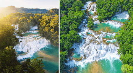 Cascadas de Agua Azul, poéticas postales de increíbles colores marinos