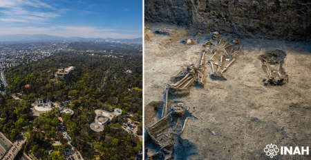 Hallan restos de un cementerio virreinal en el Bosque de Chapultepec (FOTOS)