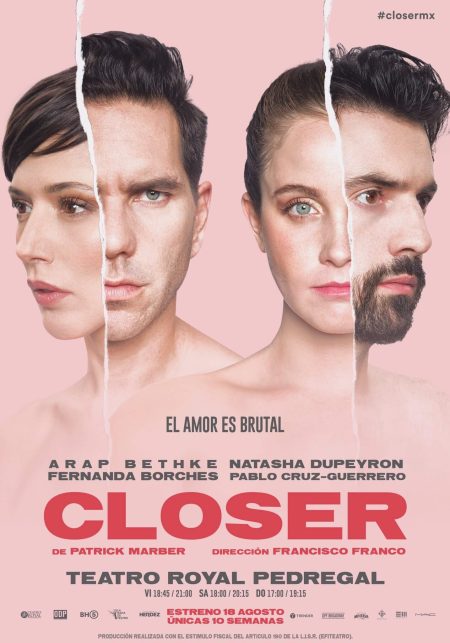 Closer de Patrick Marber, en temporada en la Ciudad de México