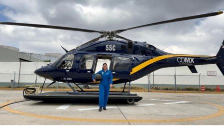 Abi Domínguez: la primera piloto de helicóptero del agrupamiento Cóndores de la CDMX