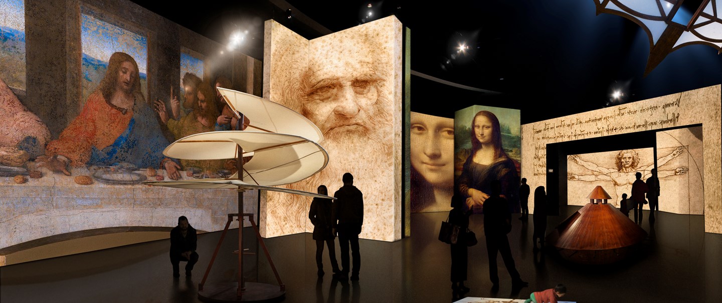 El Universo de Leonardo Da Vinci, exposición virtual en 3,500 m2 de la ciudad