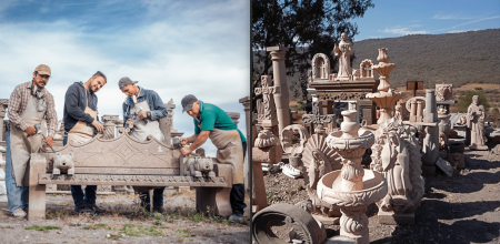 El arte de la talla de piedra volcánica en la pequeña comunidad de Escolásticas