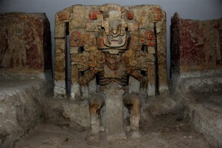 La majestuosa escultura del gran Mictlantecuhtli del Sotavento