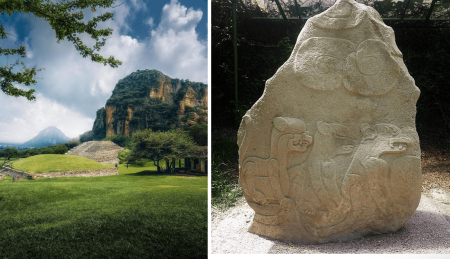 La Tríada de los Felinos, el bajo relieve olmeca descubierto en Chalcatzingo