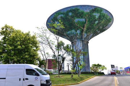 La Gran Ceiba, el árbol sagrado es representado en este majestuoso tanque de agua