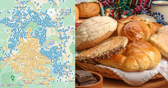 Mapa de todas las panaderías que existen en CDMX y Estado de México