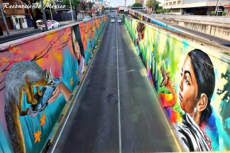 Muralismo urbano en la CDMX, arte prehispánico con aerosol (FOTOS)