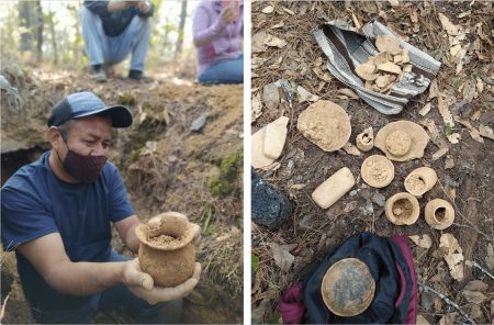 Hallan piezas de la nobleza zapoteca en tumba de Ixtlán, Oaxaca