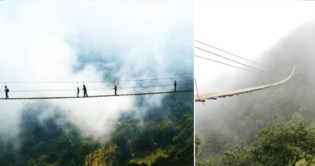 El delirante puente colgante de Tlatlauquitepec