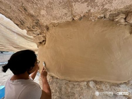 Restauran el único mascarón maya que ha sido descubierto en Oxtankah 