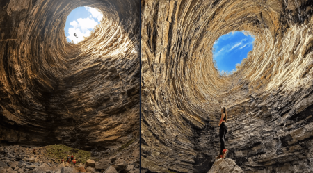 Sótano del Picorete, un misterioso abismo natural en medio del desierto de Salinas