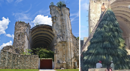 El primer árbol de navidad maya llegó a Tihosuco