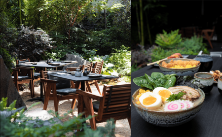 Umai, comida japonesa tradicional en un jardín secreto en la Roma