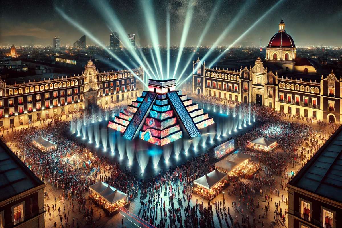 Ya viene un magno espectáculo con la réplica de la pirámide de Kukulkán en el Zócalo