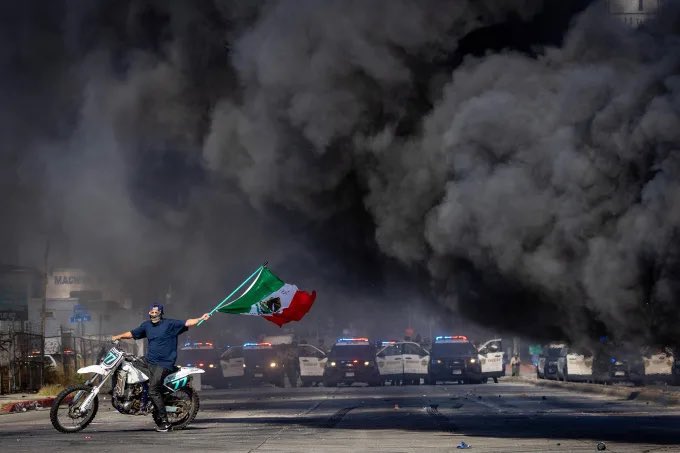 Impresionantes imágenes  de las protestas en Los Ángeles desatadas por las redadas migratorias