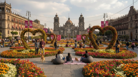 El Jardín del Buen Amor florece en el Zócalo: una experiencia de más de 10 000 flores