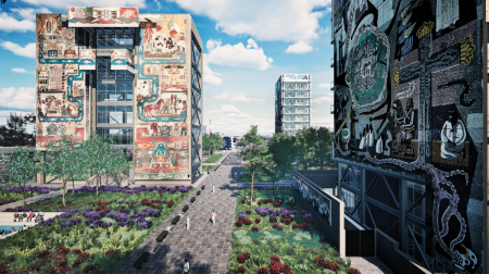 Habrá Utopía en el Centro SCOP rodeada de murales históricos