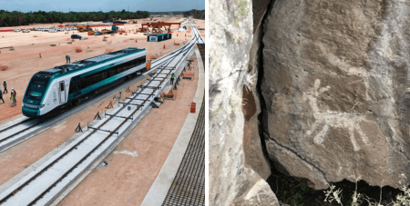 Descubren pinturas rupestres y petrograbados durante obras del Tren México-Querétaro