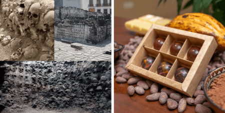 Huei Tzompantli: el antiguo muro de cráneos oculto bajo el Museo del Cacao y Chocolate