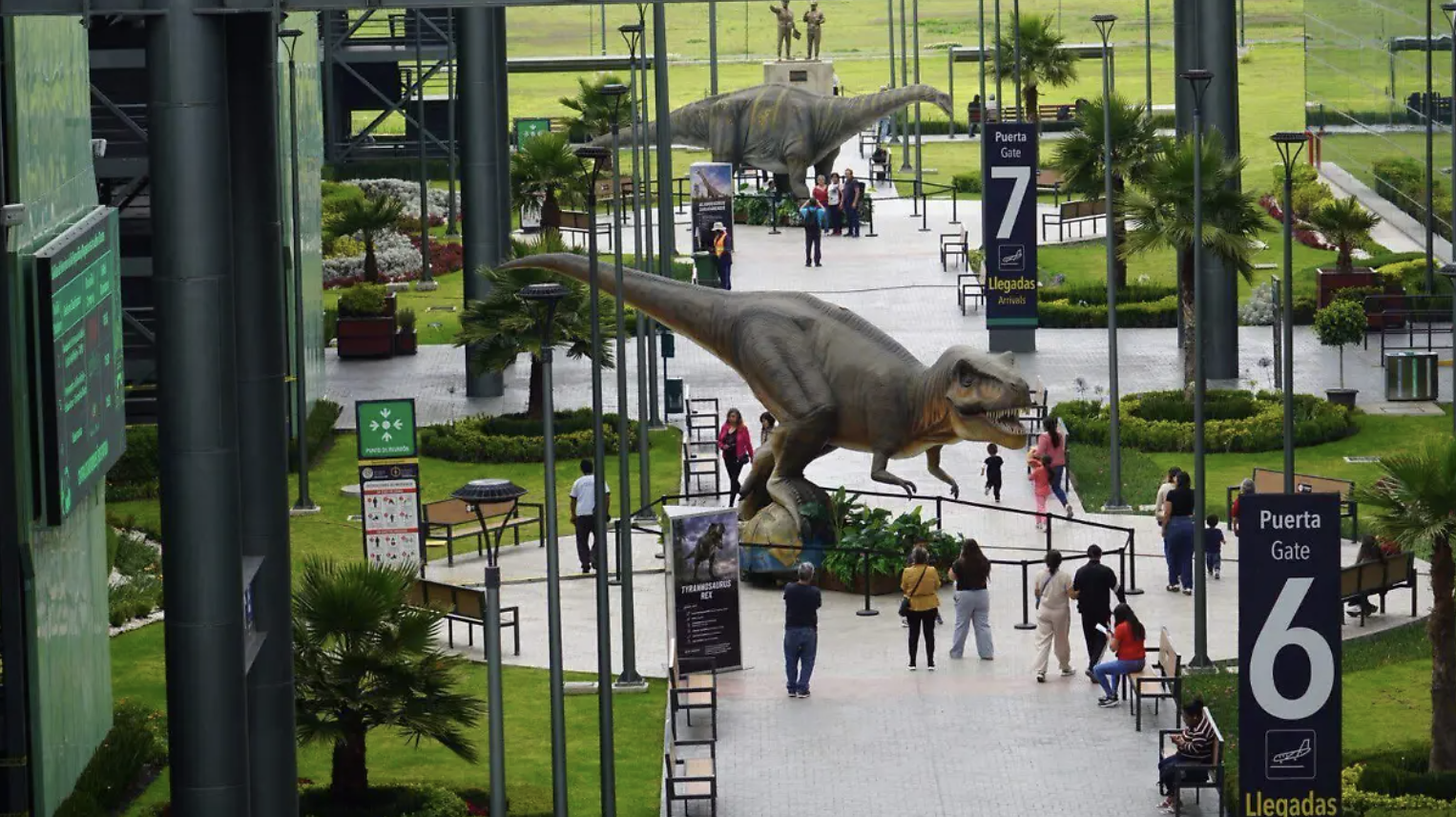 Dinosaurios gigantes llegan al AIFA con una exposición gratuita