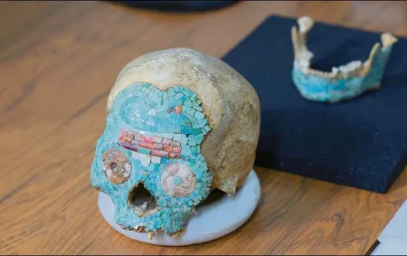 El misterioso cráneo de turquesa que regresó a México después de seis décadas