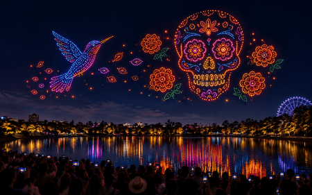 Chapultepec se iluminará con un espectáculo de drones por Día de Muertos
